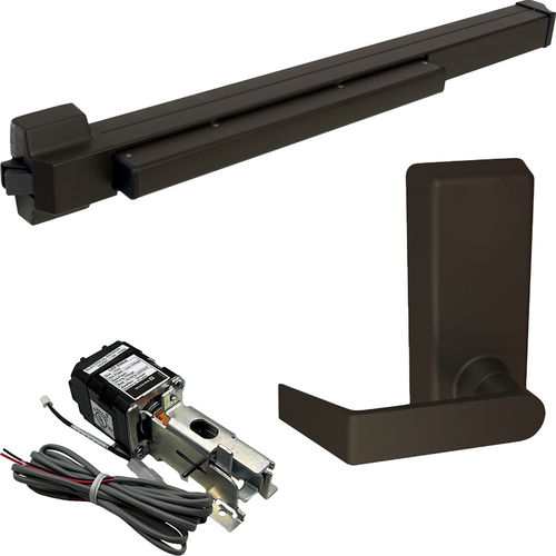 Von Duprin QELA-22L-BE-695-48 LHR QEL Rim Exit Device, 230L-BE Passage Lever Trim, LHR, 48in, Grade 1, Dark Bronze