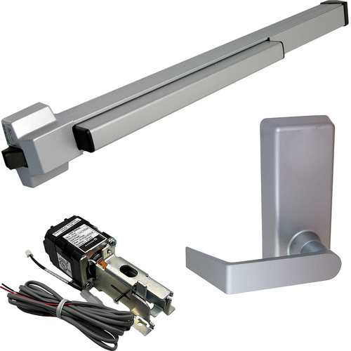 Von Duprin QELA-22L-BE-F-689-48 LHR QEL Fire Rated Rim Exit Device, 230L-BE Lever Trim, LHR, 48in, Grade 1, Aluminum