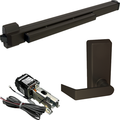 Von Duprin QELA-22L-BE-F-695-36 LHR QEL Fire Rated Rim Exit Device, 230L-BE Lever Trim, 36in, Grade 1, Dark Bronze