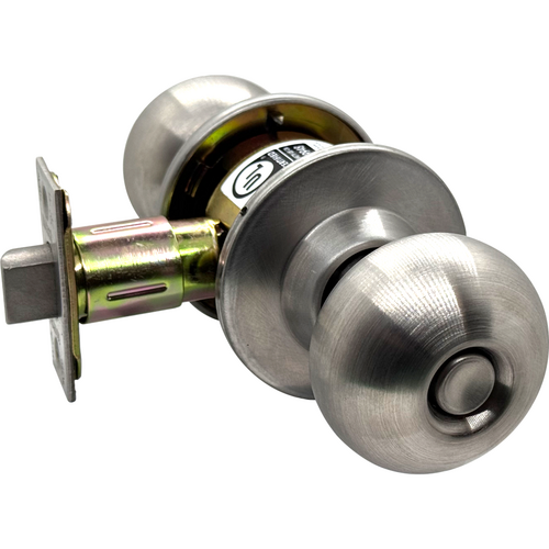 Marks Hardware 110L/32D-234 Privacy Round Knob, 2-3/4in Backset, T-Strike, Grade 2, Stainless Steel 630/US32D