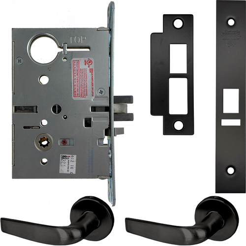 Corbin Russwin ML20906 CSA BSP SAF M92 LC Electrified Mortise Lock, Field Reversible, Fail Safe/Secure, REX Switch, Black Suede