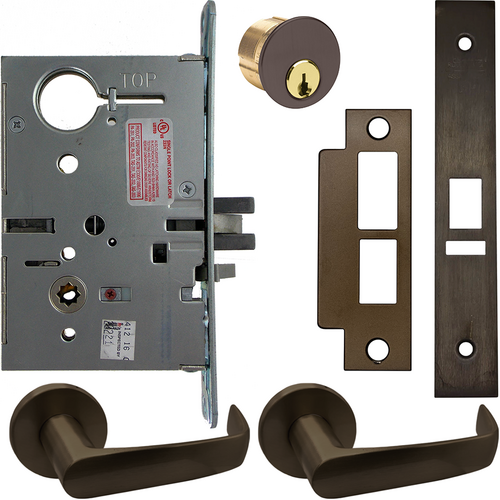 Corbin Russwin ML20906 NSA 613E SAF M92 L4 Electrified Mortise Lock - Fail Safe/Secure, REX Switch, Newport Lever, Oil Rubbed Bronze