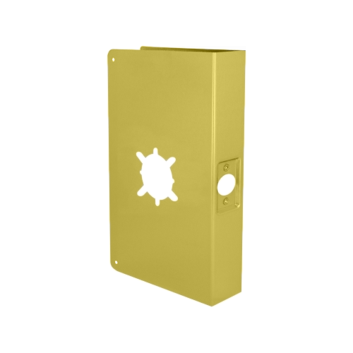 Don-Jo 33A-PB-2-CW Door Wrap, 2-3/4in Backset, 1-3/4in Door, Polished Brass, Indent Latch Prep