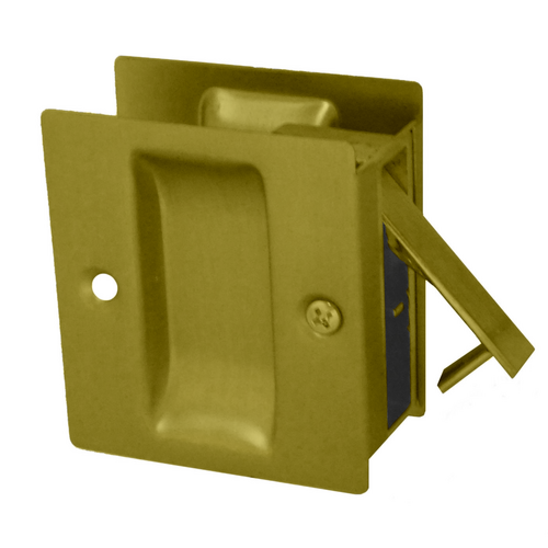 Don-Jo PDL-100-605 Pocket Door Passage Lock, 2-1/2in x 2-3/4in, 605/US3 Polished Brass