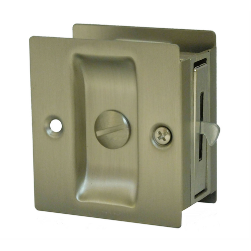 Don-Jo PDL-101-620 Pocket Door Privacy Lock, 2-1/2in x 2-3/4in, 620/US15A Antique Nickel