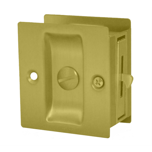 Don-Jo PDL-101-605 Pocket Door Privacy Lock, 2-1/2in x 2-3/4in, 605/US3 Polished Brass