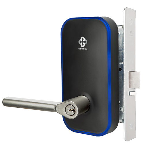 Centrios CEM100-TB-626-1803-54L-KR Bluetooth Mobile Access Moritse Lock, TB Lever, Grade 1, Satin Chrome