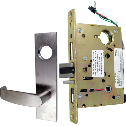 Sargent LC-8270-LW1L-26D 12/24VDC Electrified Mortise Lock LW1L Escutcheon x L Lever, Dual Voltage, Grade 1