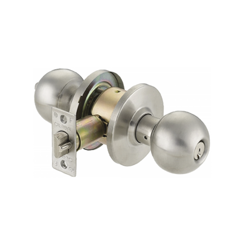 Cal-Royal BA00 US32D Barrington Cylindrical Knob, Schlage C Keyway, KA4, Grade 2, Stainless Steel