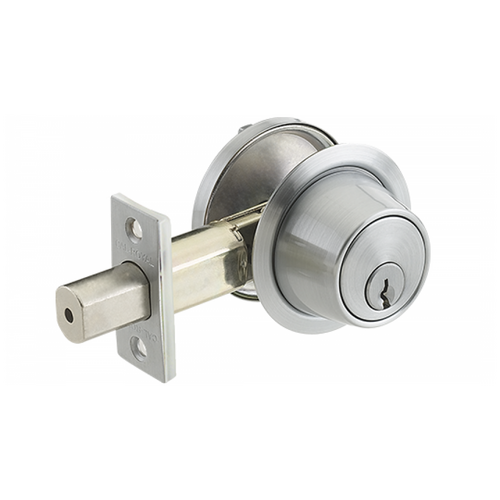 Cal-Royal CB160 US26D Schlage Standard Duty Single Cylinder Deadbolt, C Keyway, Satin Chrome