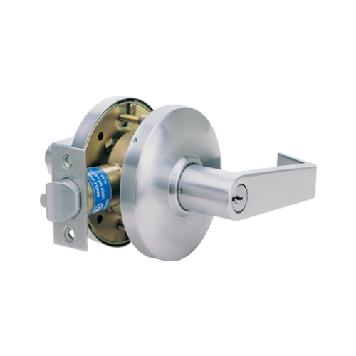 Cal-Royal CGN00 US26D Grade 1 Clutched Cylindrical Lock, GN Bent Lever, Schlage C Keyway, Satin Chrome