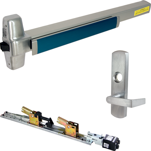 Von Duprin QELA-98L-F-626-36-RHR 06 QEL Fire Rated Rim Exit Device, 996L-06 Lever Trim, 36in, Satin Chrome