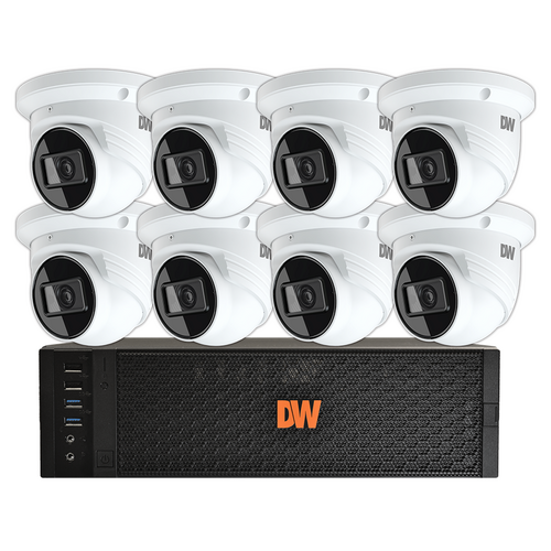 Digital Watchdog DW-DX1VSTK48 4MP Turret IP Cameras, 4TB Blackjack DX Server DW Spectrum Software Kit