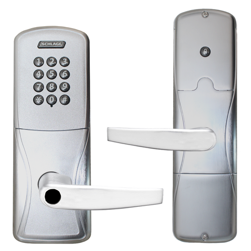 Schlage AD300-CY40KP-SPA626-LD KIT - Hardwired Keypad Privacy Lock, Sparta Lever, Grade 1, Satin Chrome