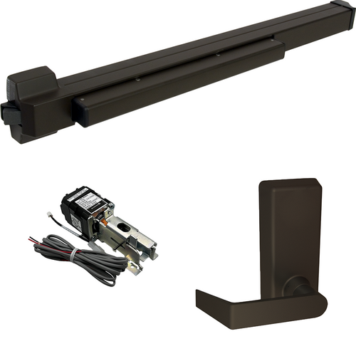 Von Duprin HD-QELA-22L-BE-695-36 LHR QEL Rim Exit Device, 230L-BE Passage Lever Trim, LHR, 36in, Grade 1, Dark Bronze