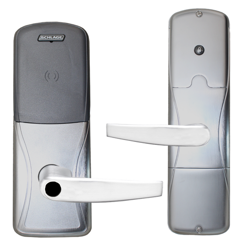 Schlage AD300-CY40MT-SPA626-LD KIT Multi-Tech Reader Hardwired Privacy Lock, Sparta Lever, Grade 1, Satin Chrome