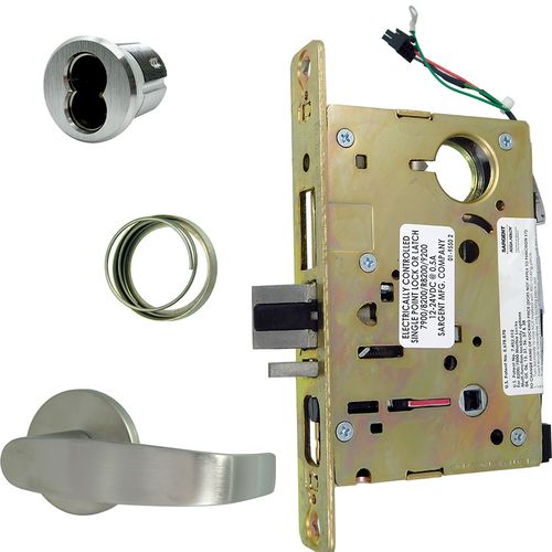 Sargent 70827024VLNL26D Fail Safe Electro-Mechanical 24V Mortise Lock, L Lever, Satin Chrome
