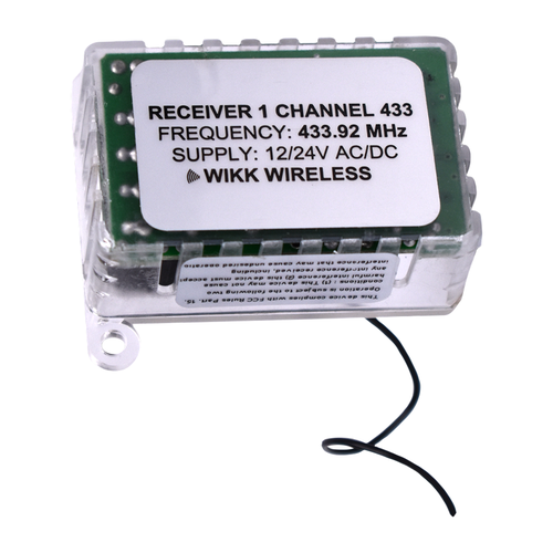 Wikk Industries REC1CHANNEL433 Receiver 433mhz 1 Channel 4-Wire