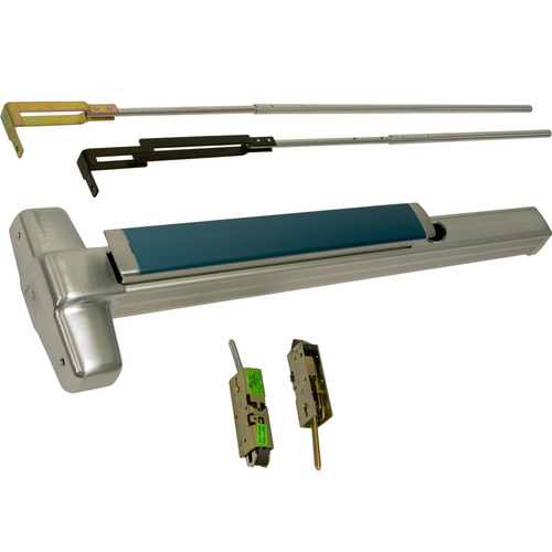 Von Duprin CD-9847EO-626-36 Cylinder Dogging CVR Concealed Vertical Rod Exit Device, 36in-100in, Grade 1, Satin Chrome