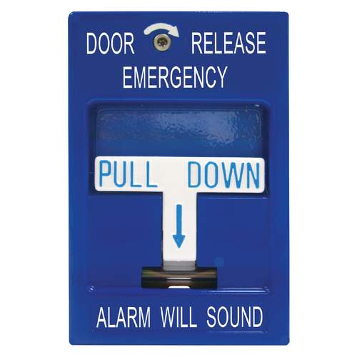 Security Door Controls 492WP Weatherized Emergency Pull Station with Siren for Fail Safe Door Locks