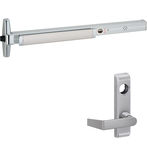 Von Duprin 33A-L-626-36-LHR 06 ALK Alarmed Narrow Stile Rim Exit Device, 360L-06 Lever Trim, Satin Chrome, Grade 1