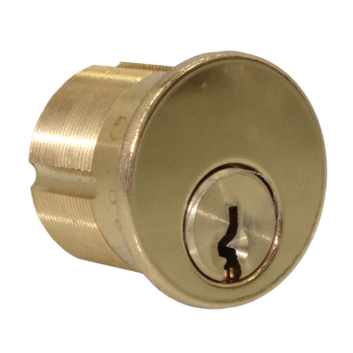 GMS M118-SCE-3-ATA2 Mortise Cylinder 1-1/8in 6-Pin Schlage E, Adams Rite/Yale, Bright Brass