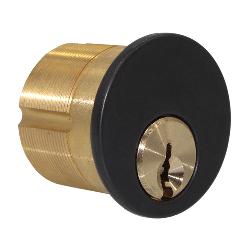 GMS M118-KW-19-ATA2 Kwikset 5-Pin Mortise Cylinder 1-1/8in, Adams Rite/Yale Cam, Matte Black