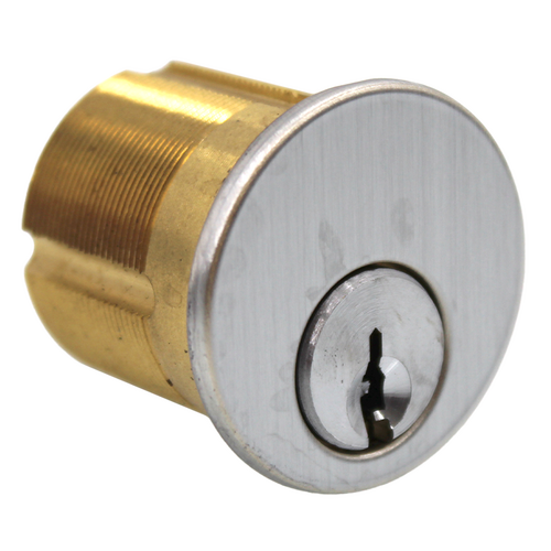 GMS M114-KW-26D-ATA2 Kwikset Mortise Cylinder 1-1/4in 5-Pin, Adams Rite/Yale Cam, Satin Chrome
