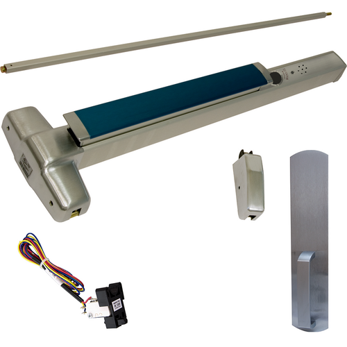 Von Duprin RX-9827DT-F-626-48-LBR-ALK Alarmed Smooth Exit Device, 990 Dummy Pull Trim, 48in x 84in, Satin Chrome