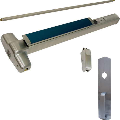 Von Duprin RX-9827NL-F-626-48-LBR-ALK Alarmed Exit Device Kit, Fire-Rated, RX Switch, SVR, 990 Nightlatch Trim, Satin Chrome