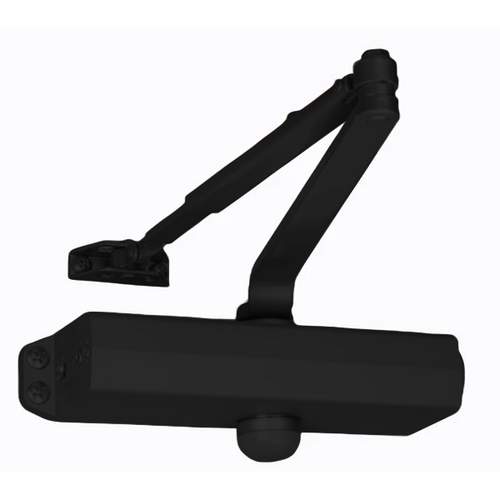 Norton 1601H-SN-BSP ADA Hold Open Surface Door Closer, Adjustable Spring 1-6, Grade 1, Flat Black