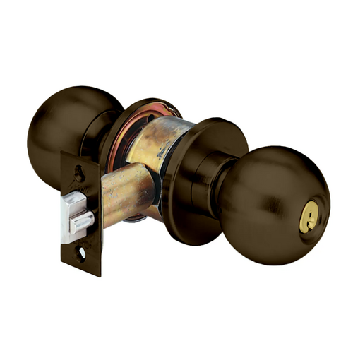 Arrow Lock HK17-BB-613E IC 2-3/4 BS Classroom Ball Knob, SFIC Less Core, 2-3/4in Backset, Grade 1, Dark Bronze