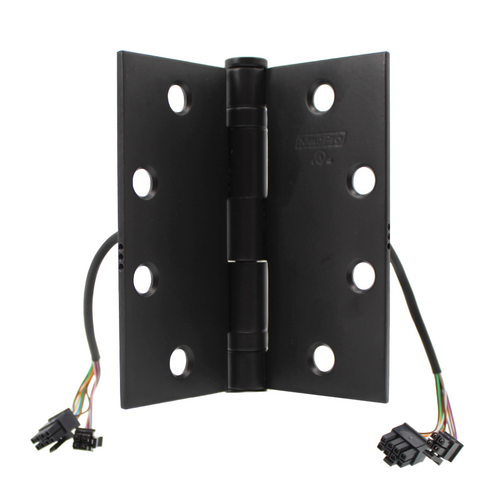 McKinney MPB79 4.5X4.5 BSP QC12 Electrified QC 12 Wire MacPro 5-Knuckle Hinge, 4.5in x 4.5in, Black Suede