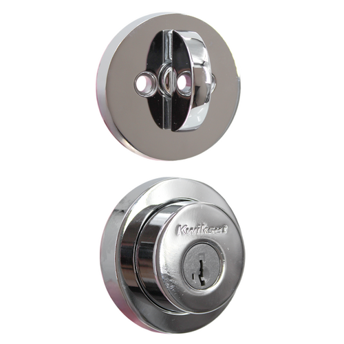 Kwikset 158-RDT26-6AL-STRKP-SMT Milan Round Single Cylinder Deadbolt, KW1 SmartKey, Polished Chrome, Grade 2