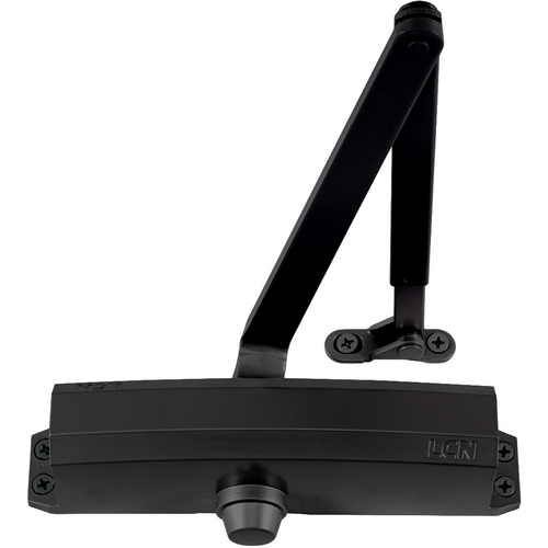 LCN 1250-RW/PA-MTBLK Light Duty Door Closer, Cast Aluminum, ADA Adjustable, Matte Black, Grade 1