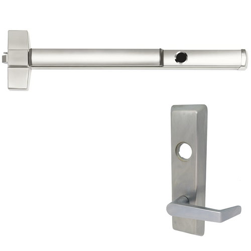 Corbin Russwin ED5200-N959ET-630-36-RHR-M52-M54-LC M52 Cylinder Dogging Rim Exit Device with Newport Lever Trim, Grade 1, Satin SS