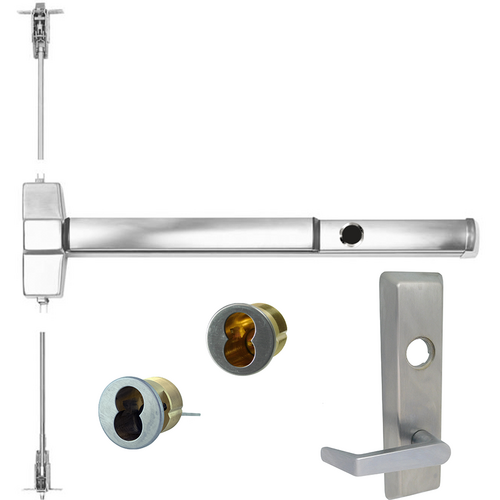 Corbin Russwin ED5400-N959ET-630-36X84-LHR-M52-M54-CL6 M52 Cylinder Dogging Kit with SVR Exit Device Newport Lever Trim, Grade 1
