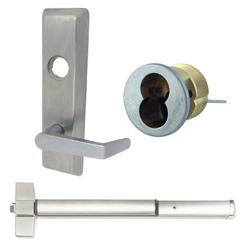 Corbin Russwin ED5200-N959ET-630-36-RHR-M54-CL6 N959 Newport Rim Exit Device with Key Operated Lever, Satin Stainless Steel