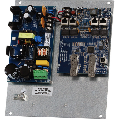 Altronix NETWAYSP4PL 4-Port PoE+ Switch with 1G Dual Fiber Optic SFP and 120W Power Supply