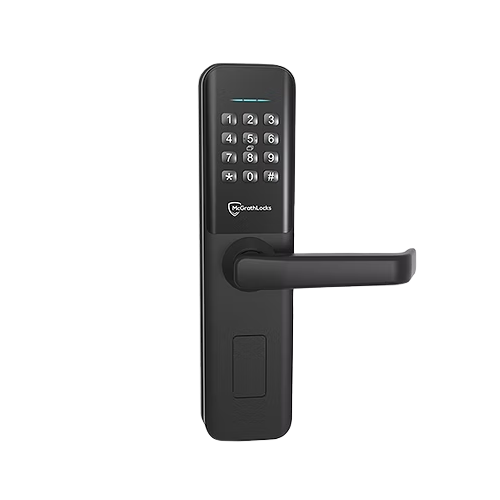 McGrath ML-BARDON-B Bardon Bluetooth Smart Lever Lock, RFID, Key Override, Wi-Fi, Matte Black