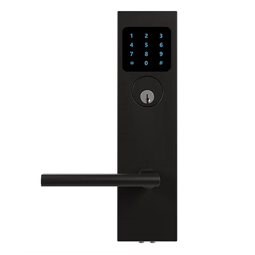 Inox ISM-SFK243-MC7438-BKP-19G-LH Smart Mortise Lockset with Keypad, 243 Sunrise Lever, Left-Handed, Graphite Black