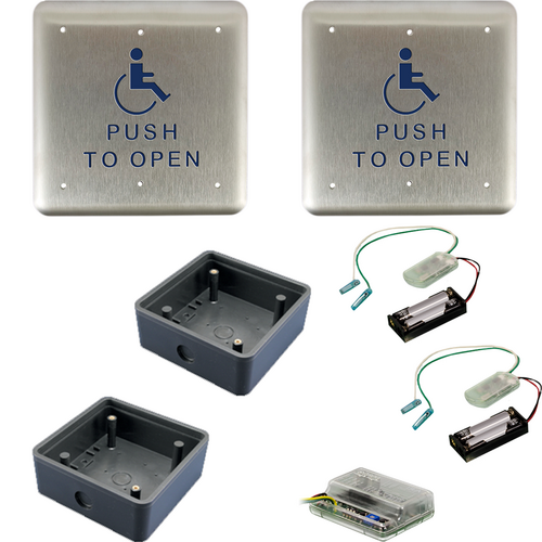 BEA 10PBS1-10TD900-10RD900-10BOX KIT Push Plate RF Transmitter Kit with Wireless Receiver Surface Boxes