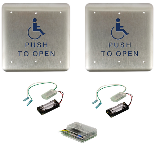 BEA 10PBS1-10TD900-10RD900 KIT KIT - 2 Push Plates 4.75in Square 2 RF Transmitters 900 MHz with Receiver