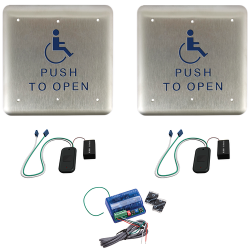 BEA 10PBS1-10TD433-10RD433 KIT KIT - 2 Push Plates 4.75in Square 2 RF Transmitters 433 MHz with Receiver