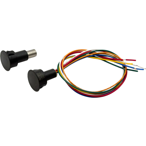 GRI 195-12WG-B 3/4in Recessed Magnetic Contact Switch Set, Wide Gap, 12in Leads, Brown, UL Listed