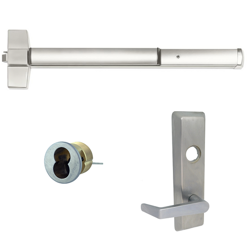 Corbin Russwin ED5200-N955ET-630-48-LHR-M54-CL6 N955 Newport Rim Exit Device, Classroom/Storeroom Lever Trim, Grade 1, Satin SS