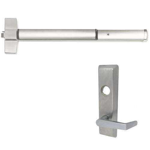 Corbin Russwin ED5200A-N955ET-630-36-RHR-M54-LC N955 Newport 3-Hour Fire-Rated Rim Exit Device, Key Lock, Grade 1, Satin SS