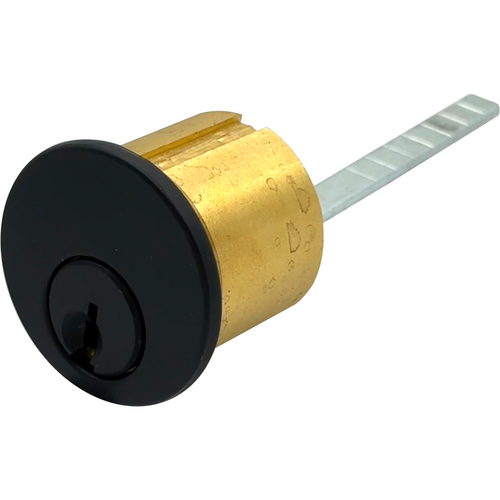 GMS R118-G23-19-NK-6 Rim Cylinder 1-1/8in Schlage C123, No Keys, 622/US19 Matte Black