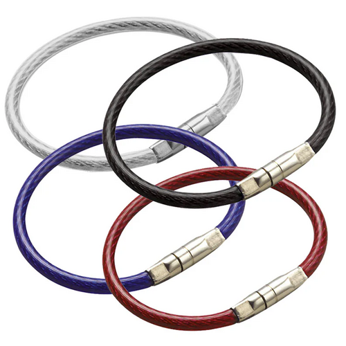 Luckyline 80800 Multicolor Locking Cable Key Ring, 25 Pack