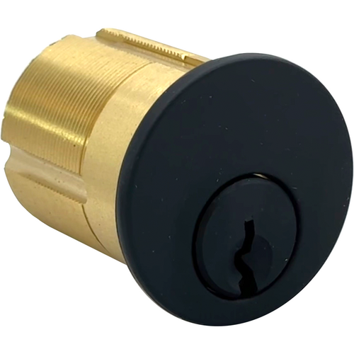 GMS M112-SC-19-ATA2 Mortise Cylinder 1.5in 5-Pin Schlage C, Adams Rite/Yale Cam, Matte Black